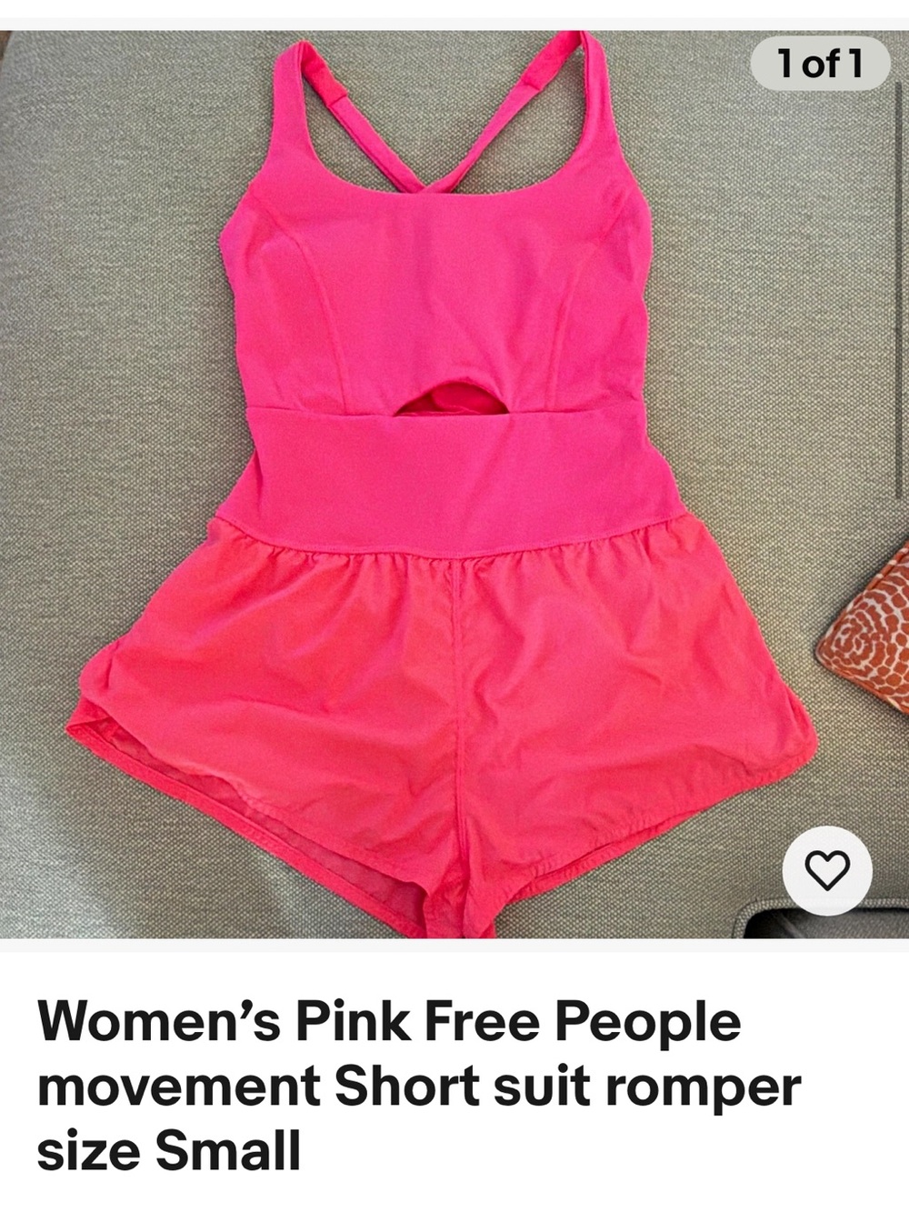 Free People Hot Pink Kids One-Piece Romper with Cutout